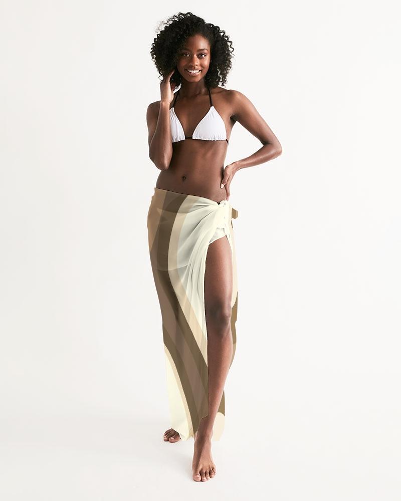 Sheer Sarong Swimsuit Cover Up Wrap / Brown Swirl