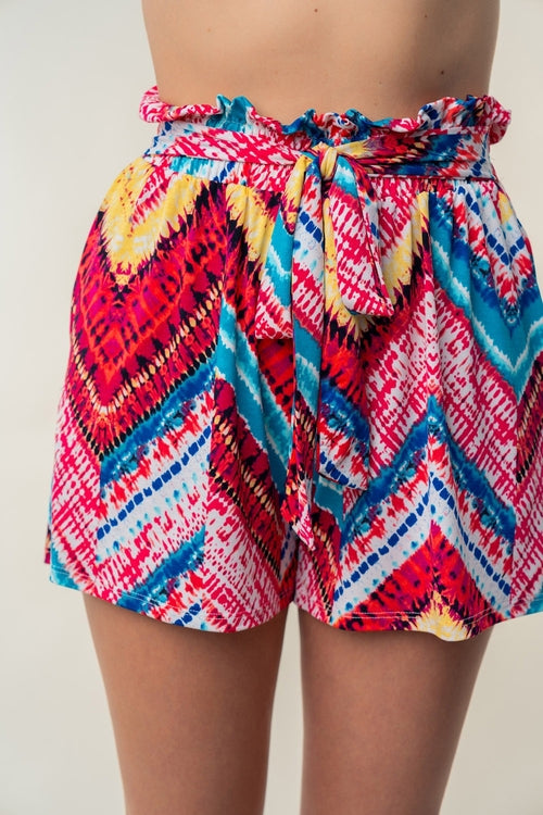 White Birch High Waisted Printed Women's Shorts
