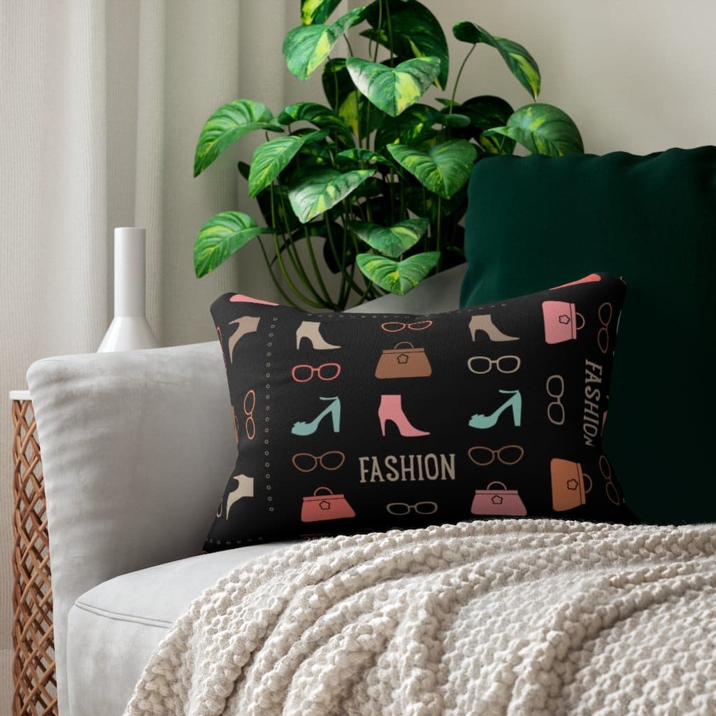 Decorative Lumbar Throw Pillow - Fashionista - Black/multicolor