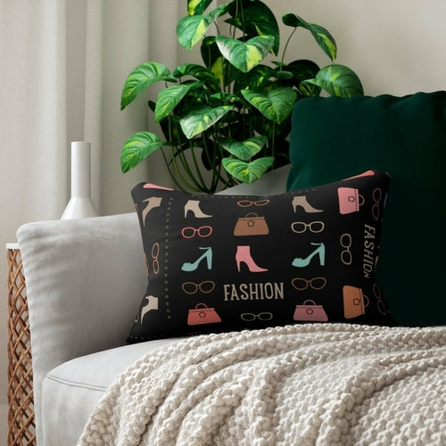 Decorative Lumbar Throw Pillow - Fashionista - Black/multicolor