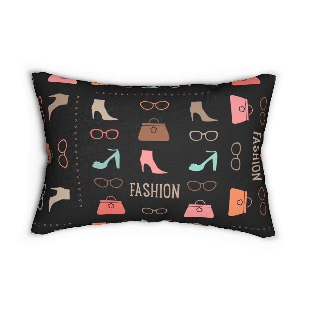 Decorative Lumbar Throw Pillow - Fashionista - Black/multicolor