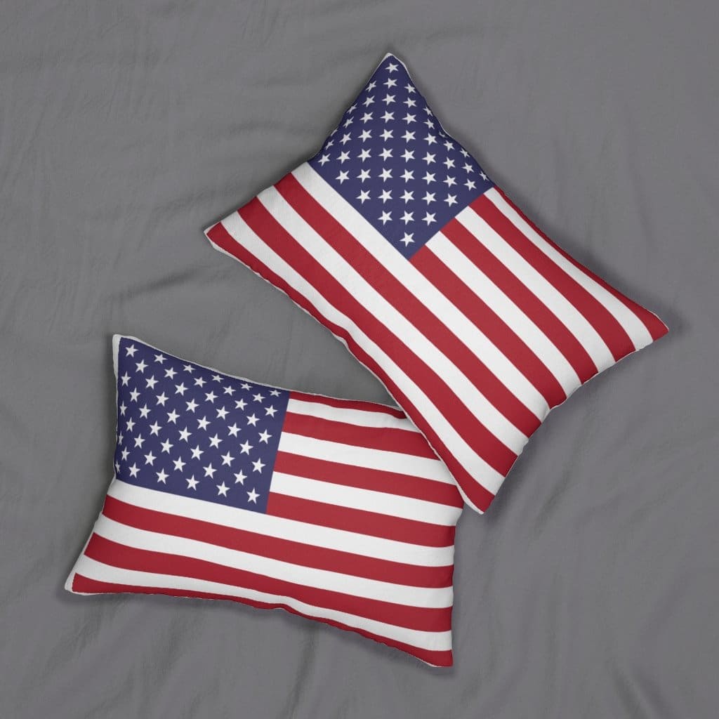 Decorative Lumbar Throw Pillow - Usa Flag Pattern
