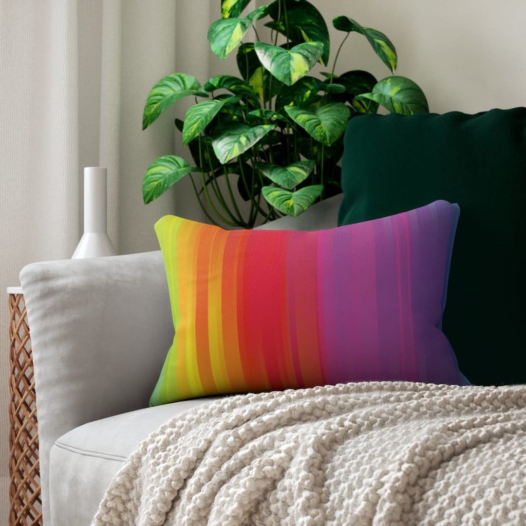 Decorative Lumbar Throw Pillow - Rainbow - Multicolor