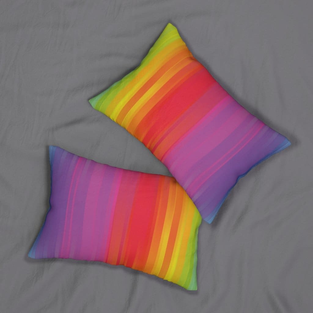 Decorative Lumbar Throw Pillow - Rainbow - Multicolor