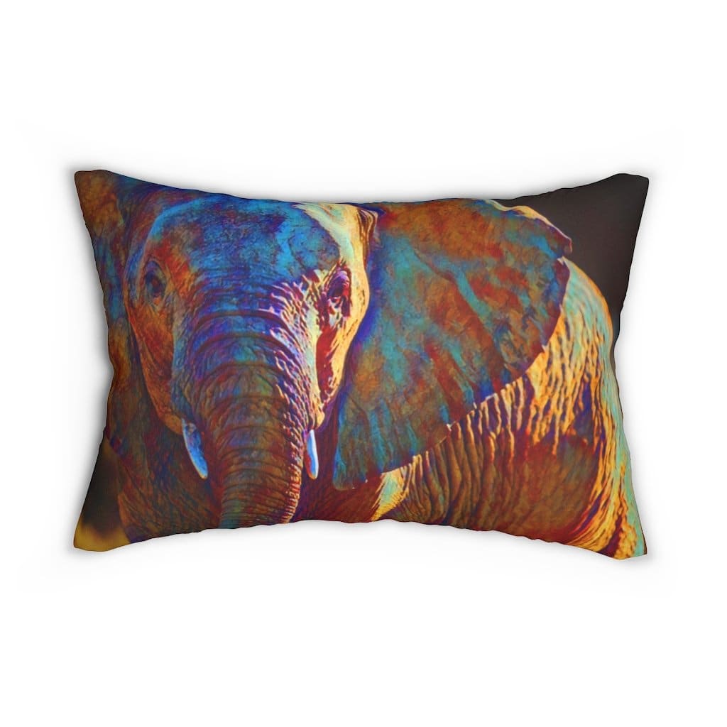 Decorative Lumbar Throw Pillow - Safari Elephant - Multicolor