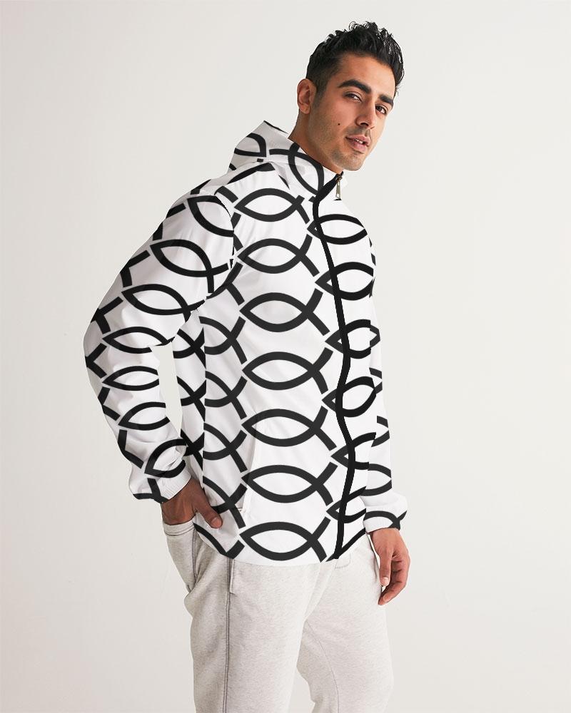 Mens Hooded Windbreaker - Agape Love Water Resistant Jacket - Jjxv0x