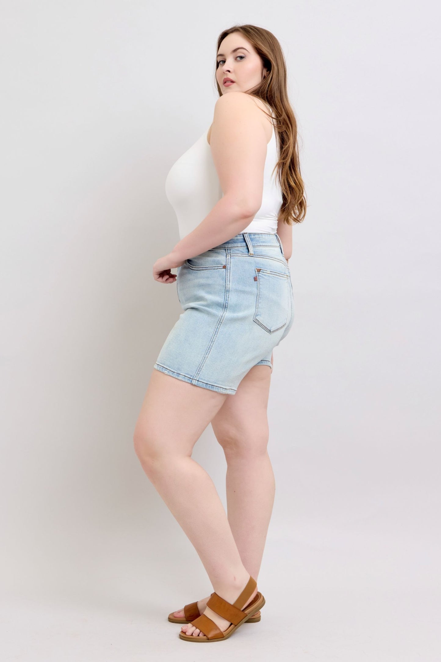 Judy Blue Full Size 2 Button Denim Women's Shorts