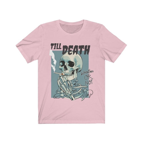 Smoking Skeleton til Death T-Shirt