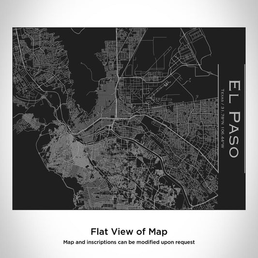 El Paso - Texas Map Bottle with Bamboo Top in Matte Black