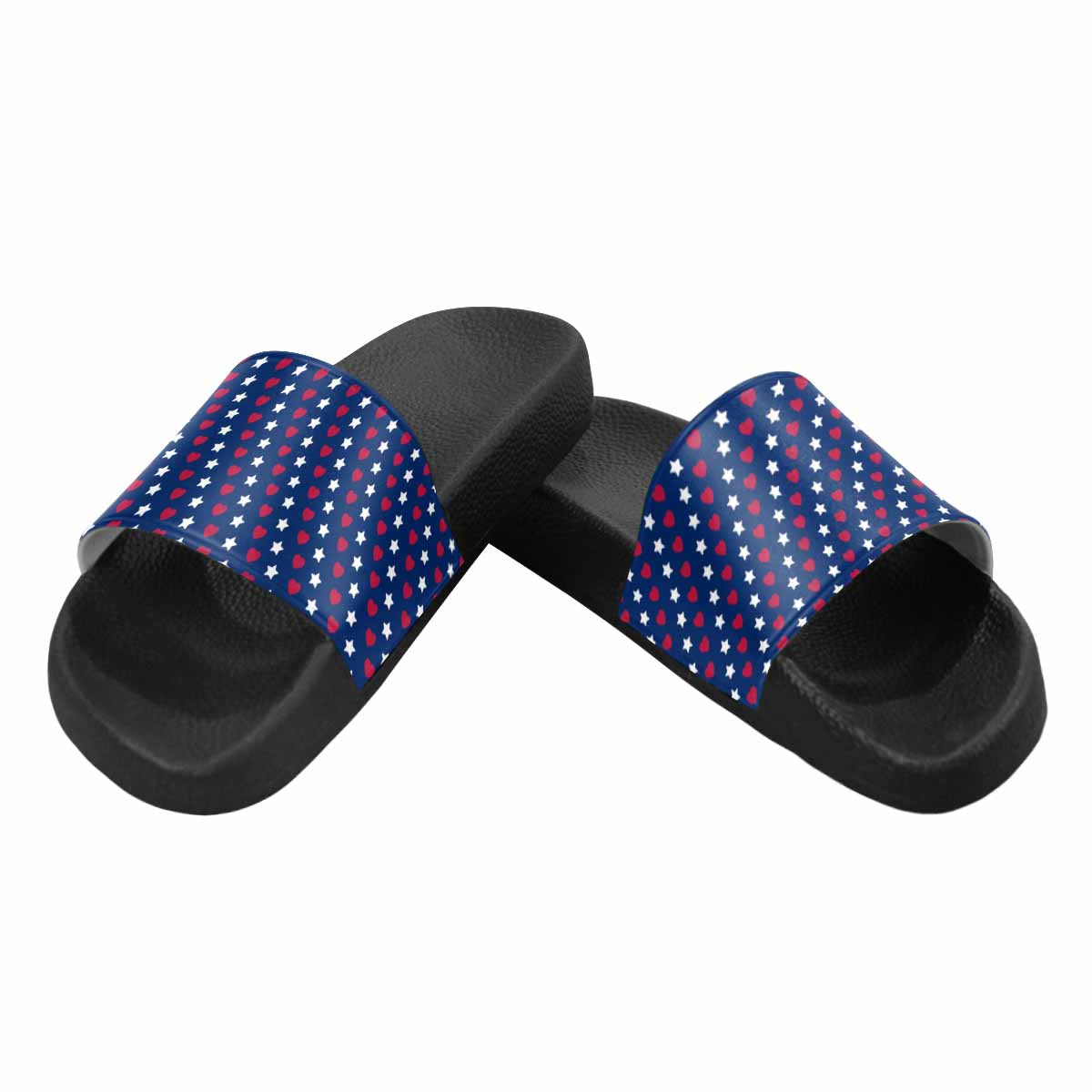 Mens Slide Sandals - Red White Blue - Stars and Stripes
