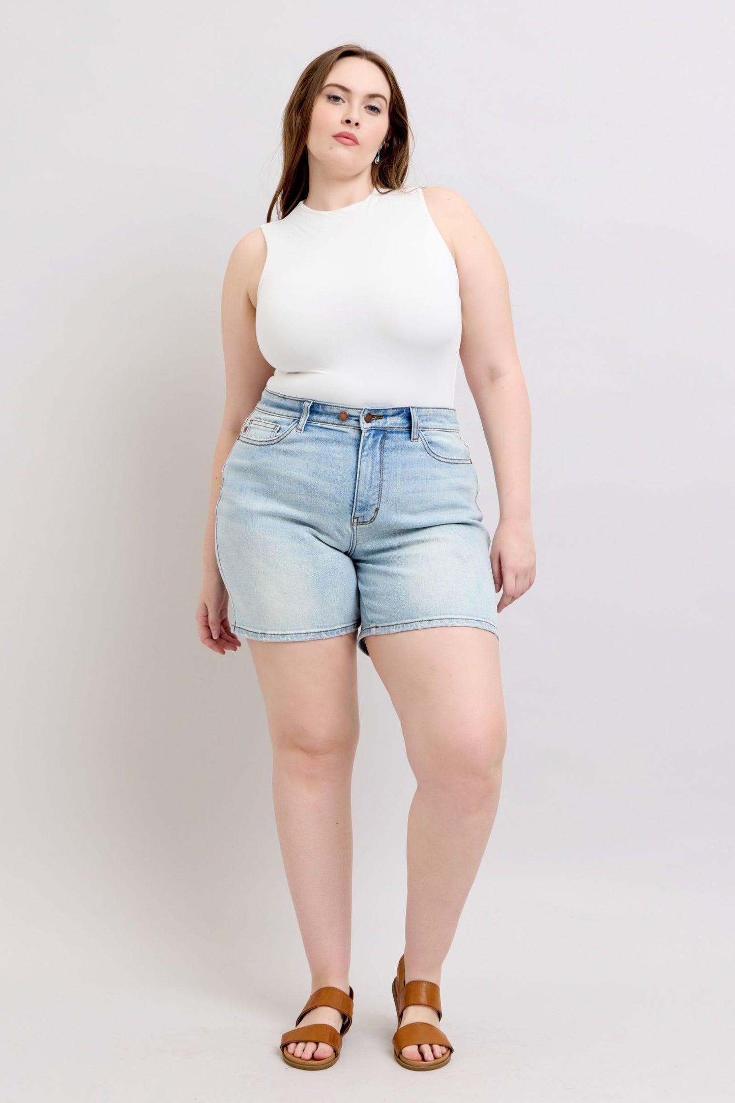 Judy Blue Full Size 2 Button Denim Women's Shorts