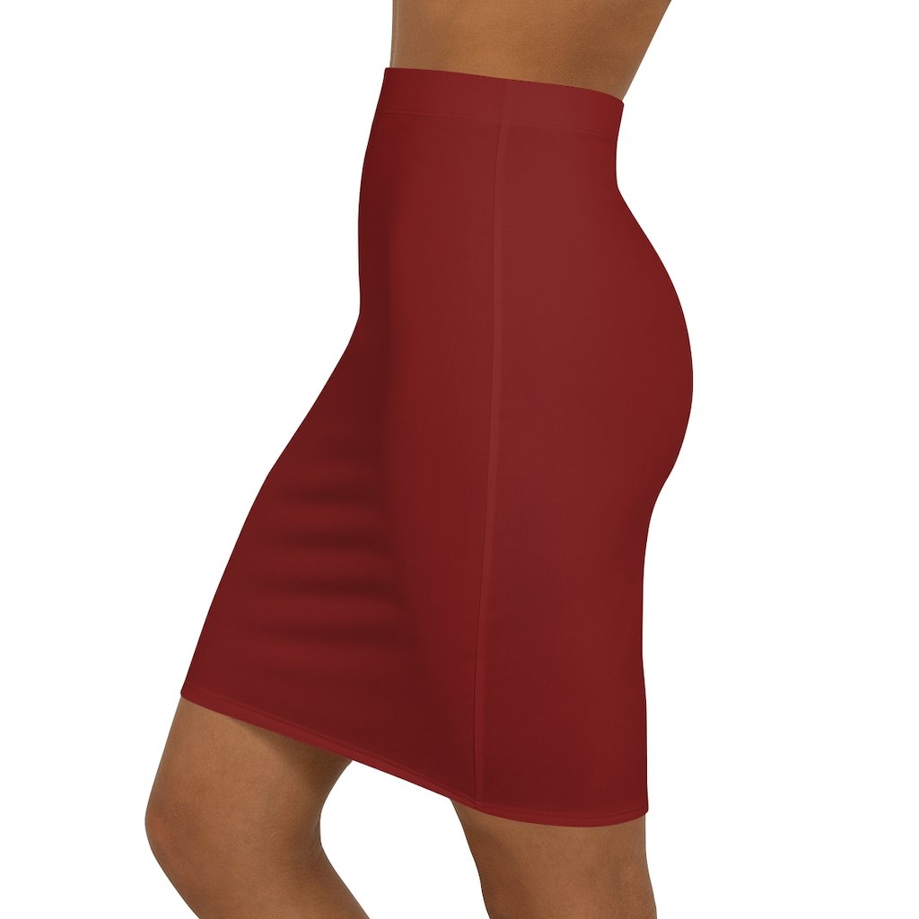 Womens Skirt - Maroon Pencil Skirt