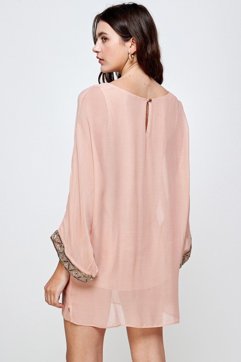 Batwing Sleeve Shift Dress – Effortless Flow and Elegance