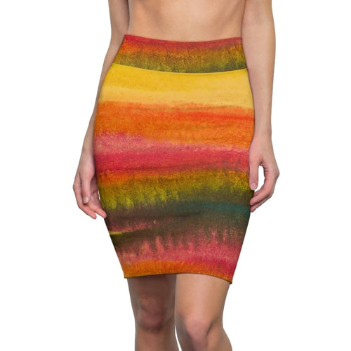High Waist Womens Pencil Skirt - Contour Stretch - Autumn Fall