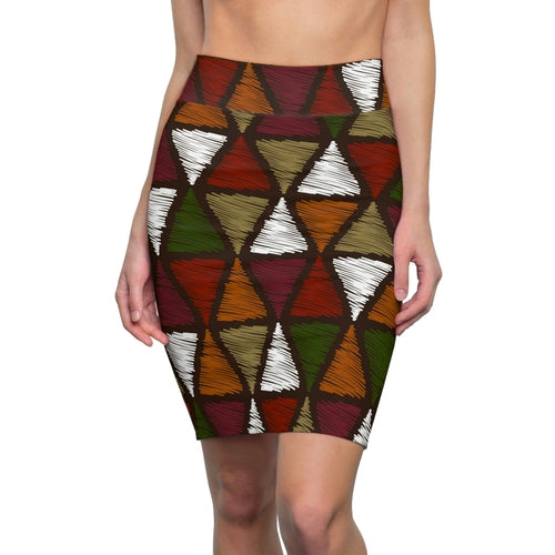 High Waist Womens Pencil Skirt - Contour Stretch - Forest Green and