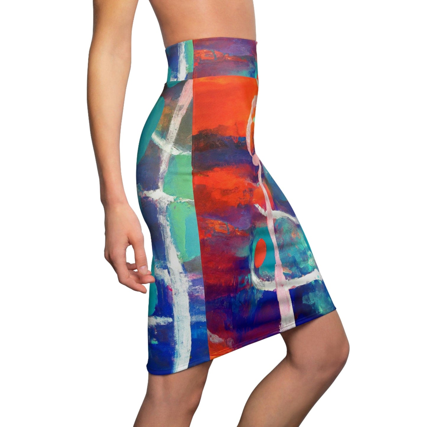 High Waist Womens Pencil Skirt - Contour Stretch