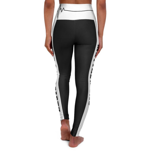 Womens High-waist Fitness Legging Yoga Pants - Black White Salt of the
