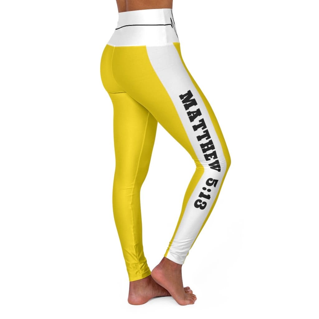High Waisted Yoga Leggings - Gold Yellow Salt of the Earth Matthew