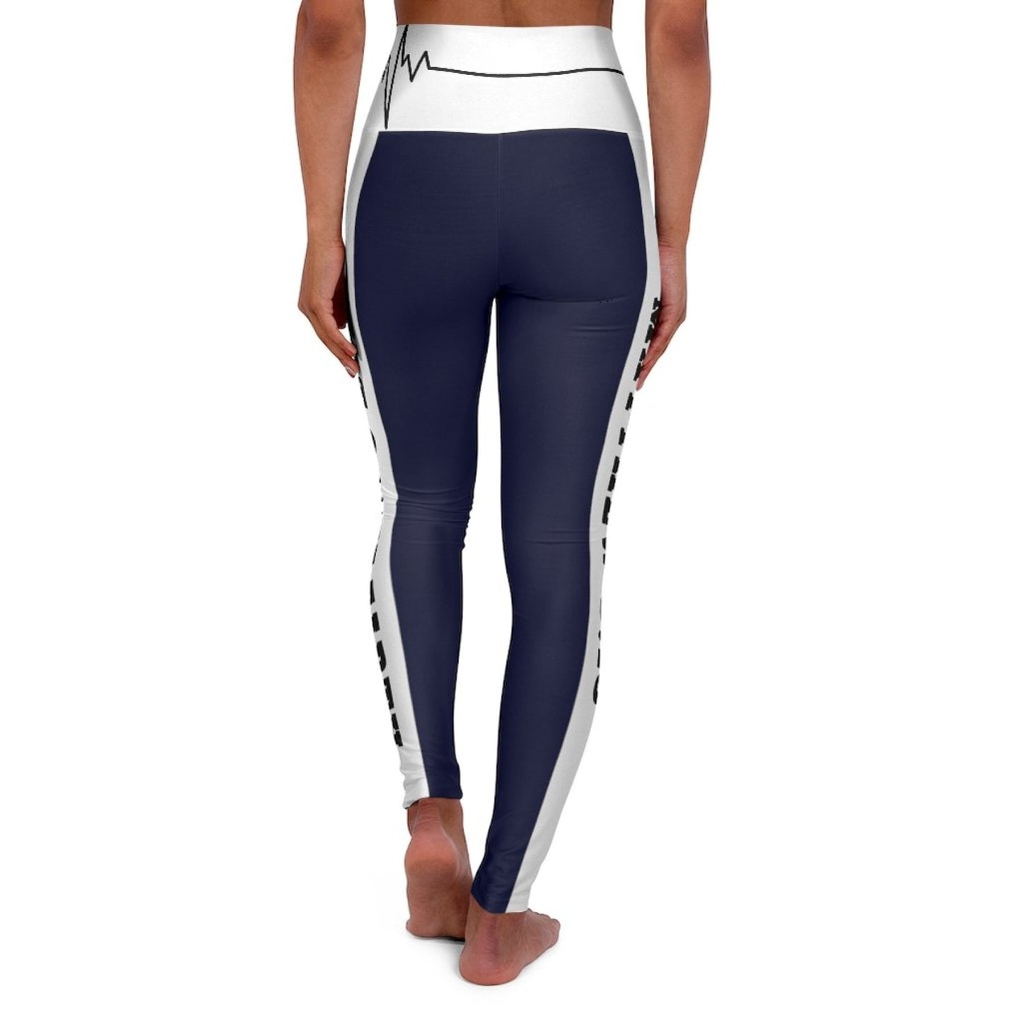 Womens High Waist Fitness Leggings - Navy Blue Salt of the Earth