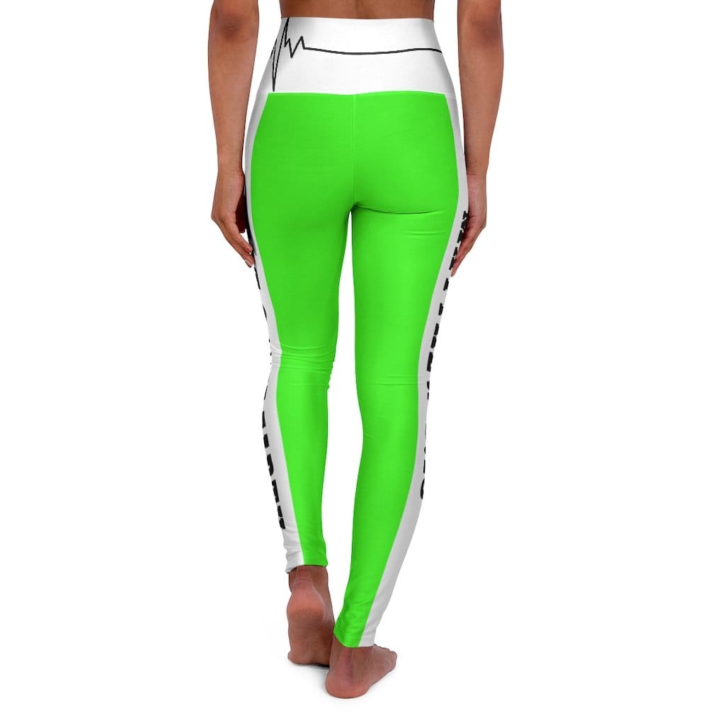 High Waisted Yoga Leggings - Neon Green Salt of the Earth Matthew 5:13
