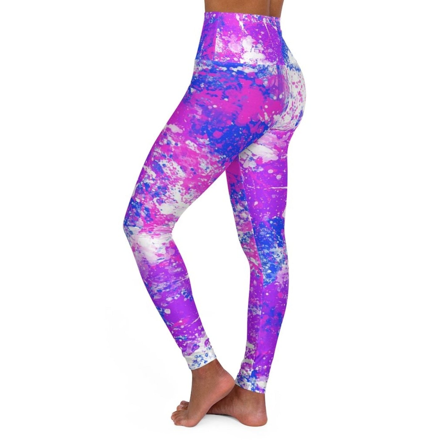 Womens High-waist Fitness Legging Yoga Pants - Pink Blue Pastel