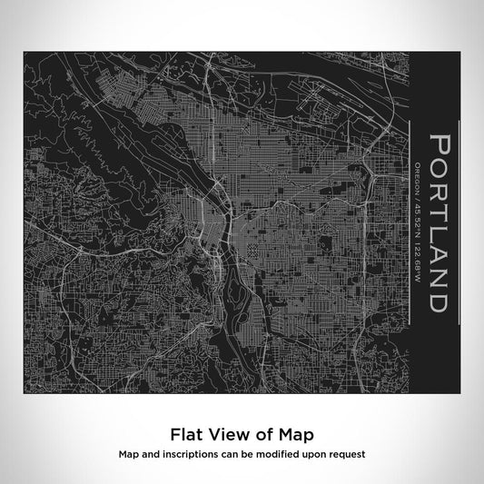 Portland - Oregon Map Bottle with Bamboo Top in Matte Black