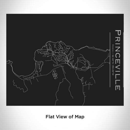 Princeville - Hawaii Map Bottle with Bamboo Top in Matte Black