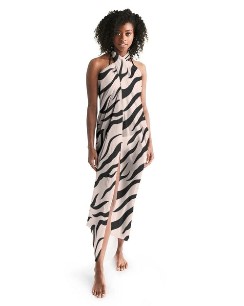 Sheer Sarong Swimsuit Cover Up Wrap / Pink Abstract