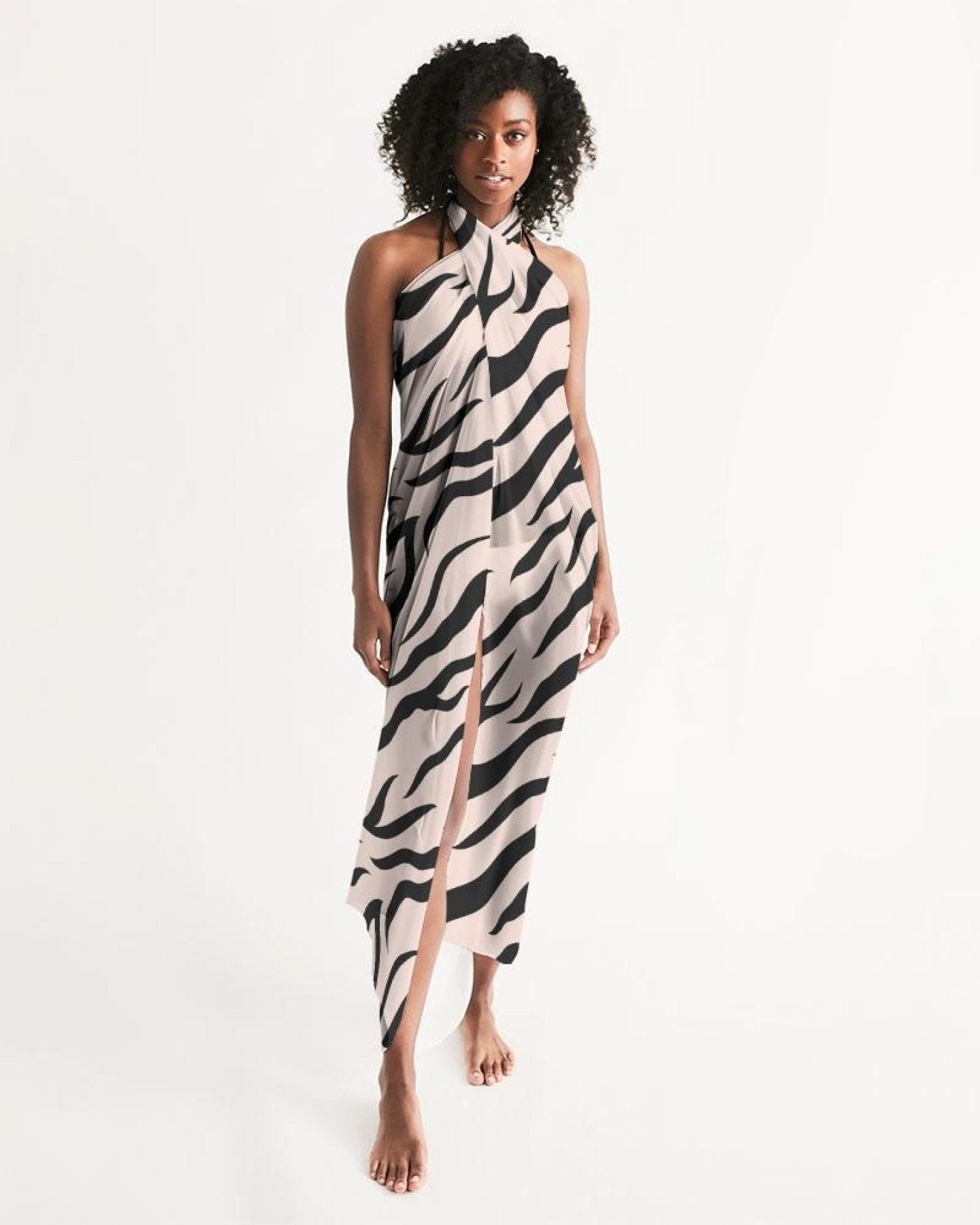 Sheer Sarong Swimsuit Cover Up Wrap / Pink Abstract