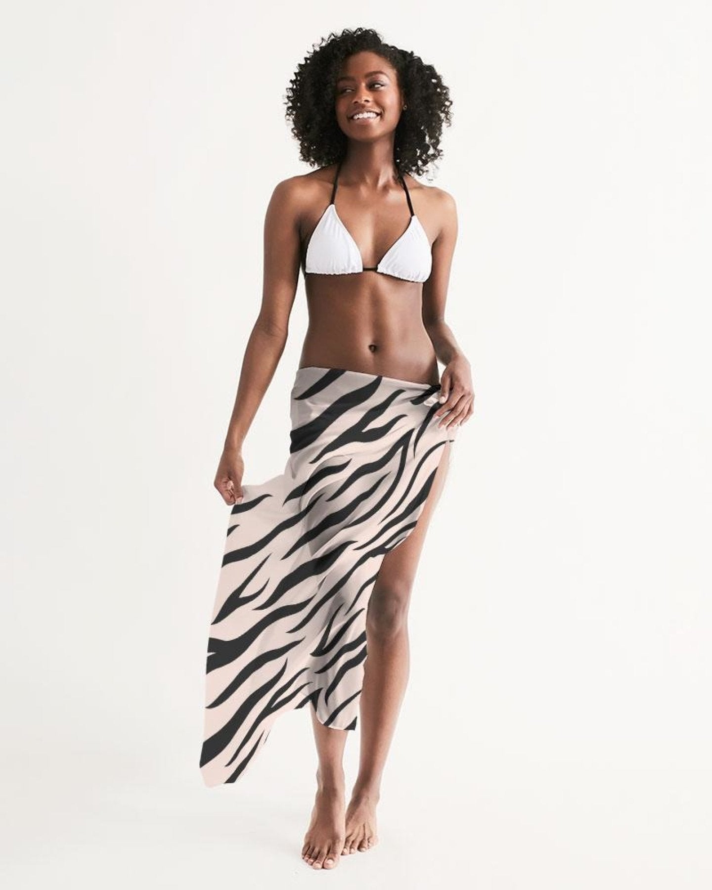 Sheer Sarong Swimsuit Cover Up Wrap / Pink Abstract