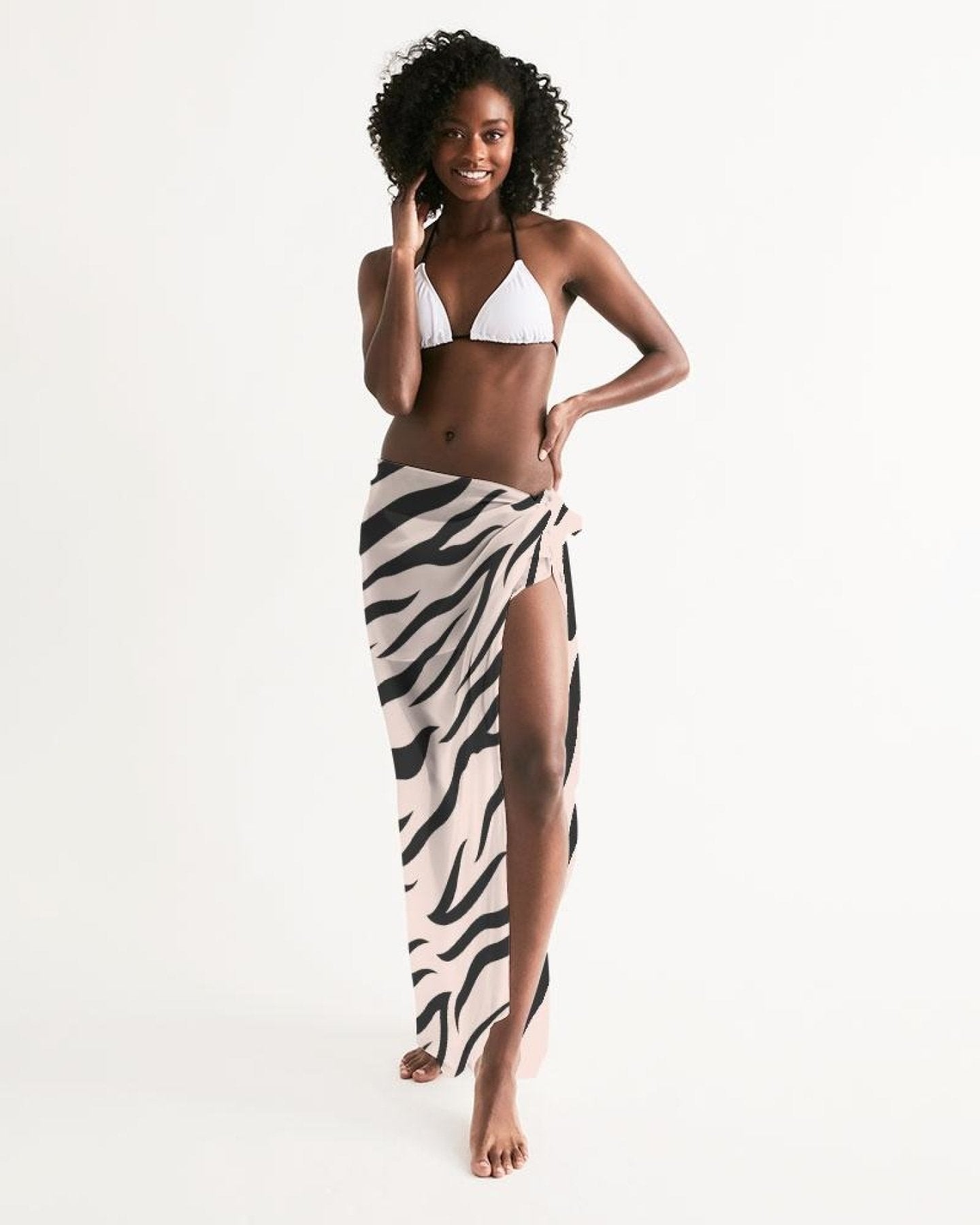 Sheer Sarong Swimsuit Cover Up Wrap / Pink Abstract