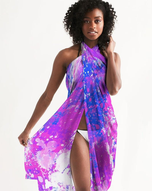 Sheer Sarong Swimsuit Cover Up Wrap / Purple Tie Dye
