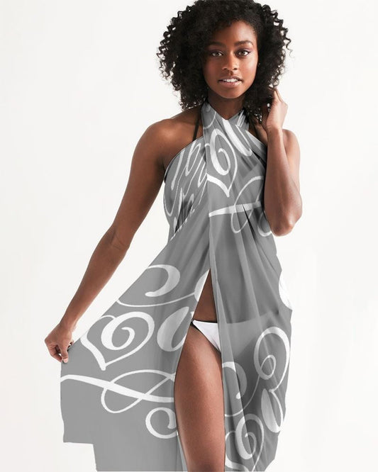 Sheer Sarong Swimsuit Cover Up Wrap / Love Grey