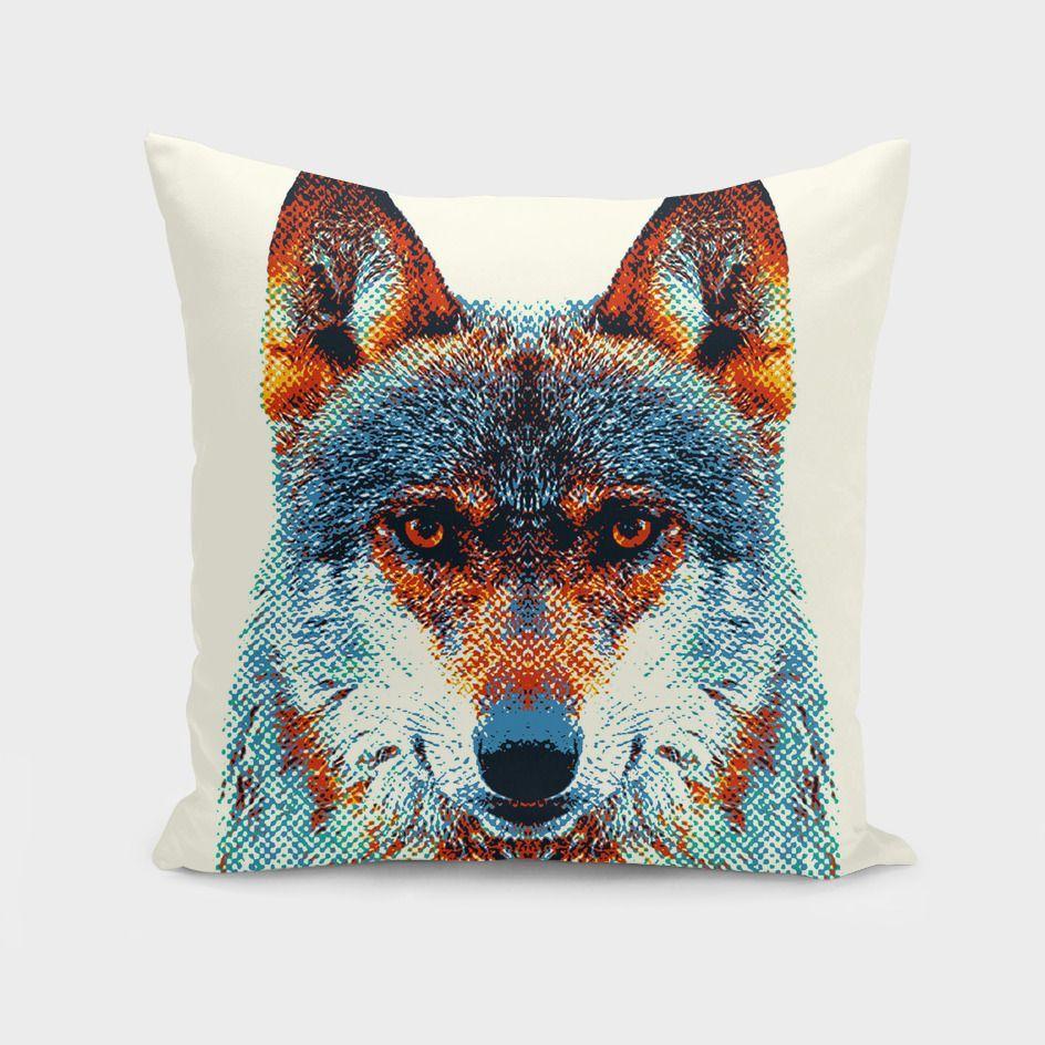 Wolf - Colorful Animals Cushion/Pillow