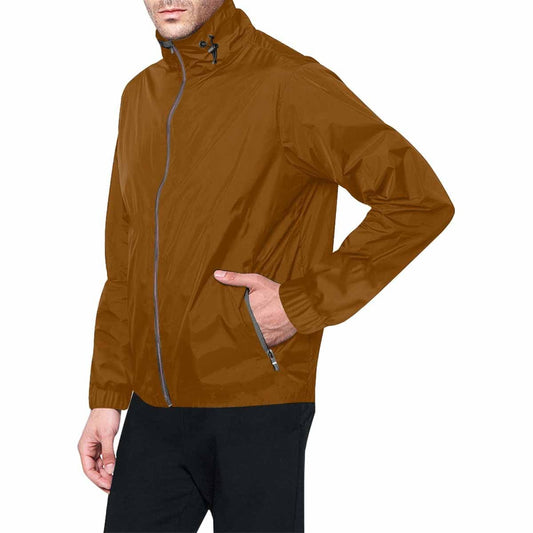Chocolate Brown Hooded Windbreaker Jacket - Men / Women