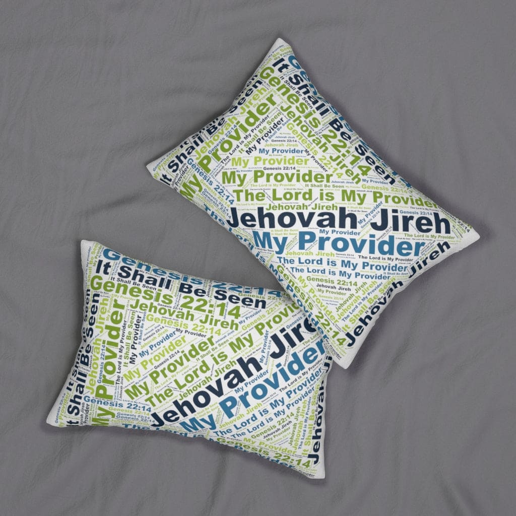 Decorative Lumbar Throw Pillow - Jehovah Jireh my Provider Word Art