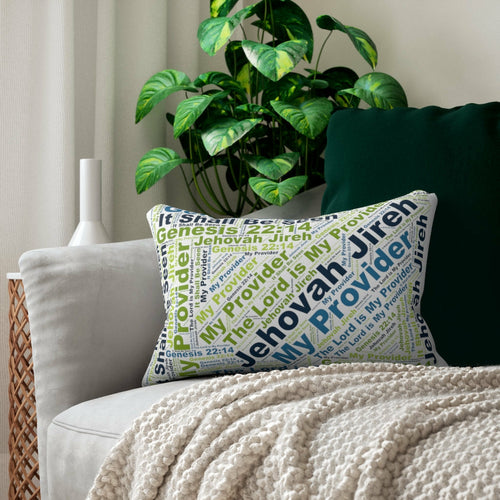 Decorative Lumbar Throw Pillow - Jehovah Jireh my Provider Word Art