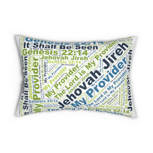 Decorative Lumbar Throw Pillow - Jehovah Jireh my Provider Word Art