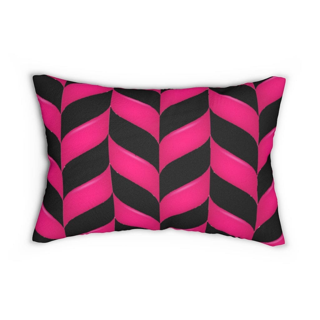 Decorative Lumbar Throw Pillow - Pink Chevron Pattern