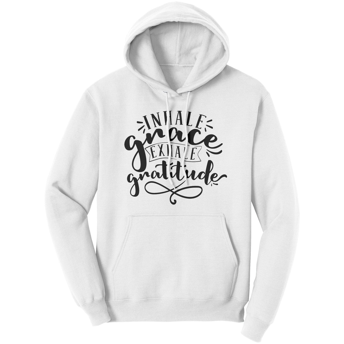 Graphic Hoodie Sweatshirt, Inhale Grace Exhale Gratitude Hooded Shirt