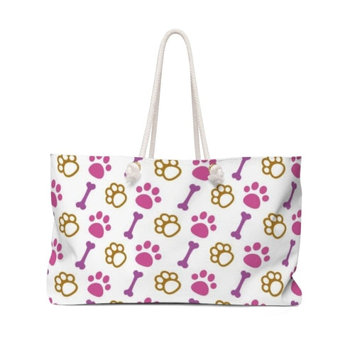 Weekender Tote Bag - Pink Paws and Treats