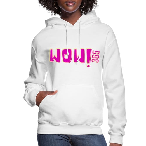 Womens Hoodie - Pullover Hooded Sweatshirt - Pink Graphic/wow 365