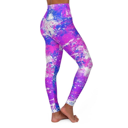 Womens High-waist Fitness Legging Yoga Pants - Pink Blue Pastel