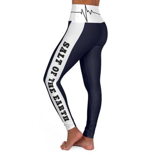 Womens High Waist Fitness Leggings - Navy Blue Salt of the Earth