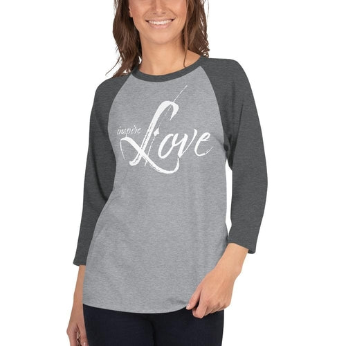 Womens Raglan Tee - Inspire Love Graphic Pullover Baseball Shirt