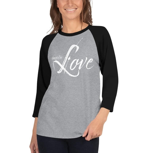 Womens Raglan Tee - Inspire Love Graphic Pullover Baseball Shirt