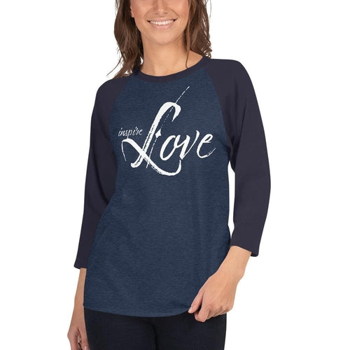 Womens Raglan Tee - Inspire Love Graphic Pullover Baseball Shirt