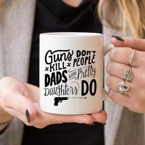 Magenta Shadow Gifts 11oz Coffee Mug - Guns Don't Kill People Dads With