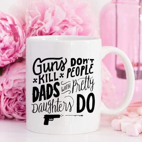 Magenta Shadow Gifts 11oz Coffee Mug - Guns Don't Kill People Dads With