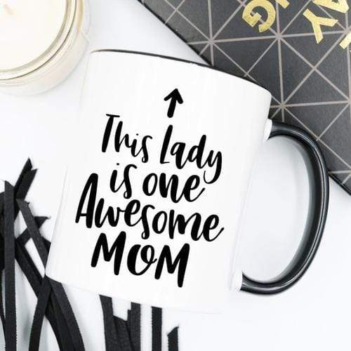 Magenta Shadow Gifts 11oz Coffee Mug - This Lady Is One Awesome Mom -